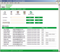 Winterflood Intranet screenshot (private site - no link)